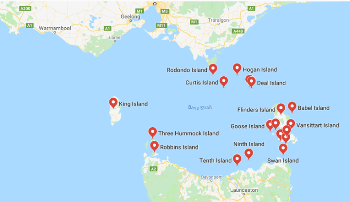 Bass Strait Islands Map