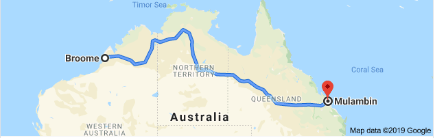 Broome to Mulambin Map